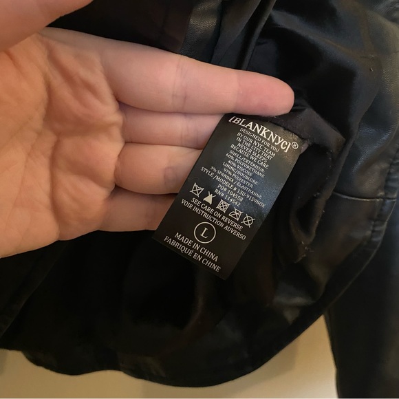 Blank NYC Vegan Leather Moto Jacket L - Picture 4 of 5